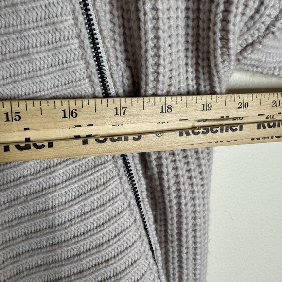 Elie Tahari Sweater Womens Small Gray Open Front Cardigan Wool Cashmere Ribbed - Picture 9 of 12